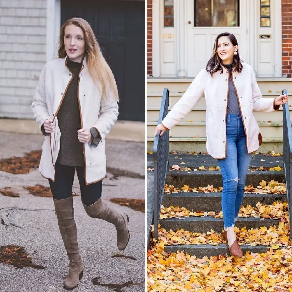 Old Navy Bloggers Favorite Mock Neck Cream Sherpa Coat , XS